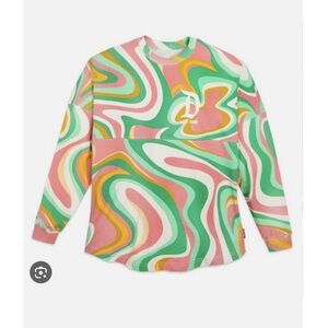 Disney spirit Jersey Multicolor Swirl Long Sleeve Tee